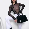 Bolso Rectangular Serraje Negro