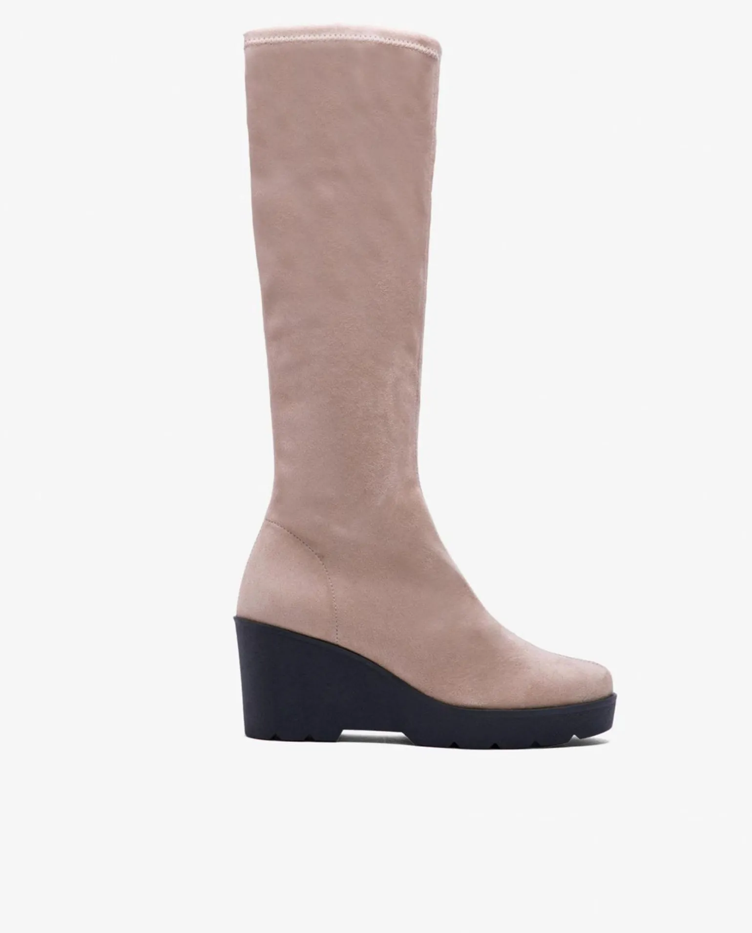Bota Alta Cuna Ultrasuede Strech Cuero