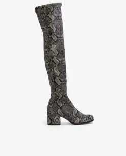 Bota Mosquetera Strech Serpiente Gris