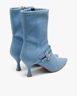 Botin Hebilla Vaquero Azul