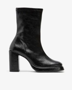 Botin Plataforma Tecnopiel Negro