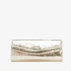 Cartera Mano Solapa Serpiente Oro