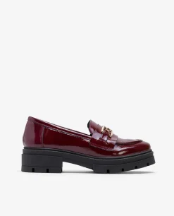 Mocasin Trabilla Charol Piel Burdeos