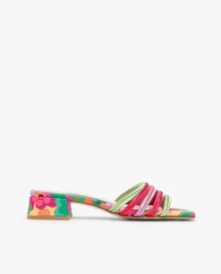 Sandalia Tiras Tejido Multicolor