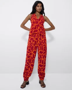 Top Botones Crep Estampado Jirafa