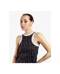 Top Halter Punto Lunares Blanco Negro